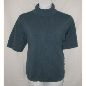 LANE BRYANT Blue Plus Sz 26/28 Soft Short Sleeve Lightweight Turtleneck Sweater